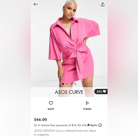 ASOS collared knot mini dress size 14 - Picture 5 of 5